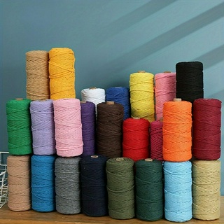 3mm dày nhiều màu sắc sợi cotton dây handmade diy bện polyester cotton sợi dây thẻ dây kèm dây rút tấm thảm wea