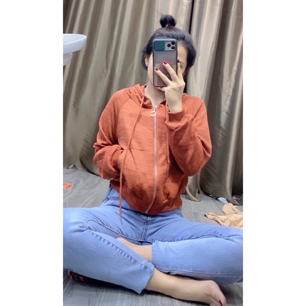 Áo khoác thun trơn - Gân nhỏ phối dây trẻ trung, nón to rộng vành, nhiều màu HOT 🌸🌸
