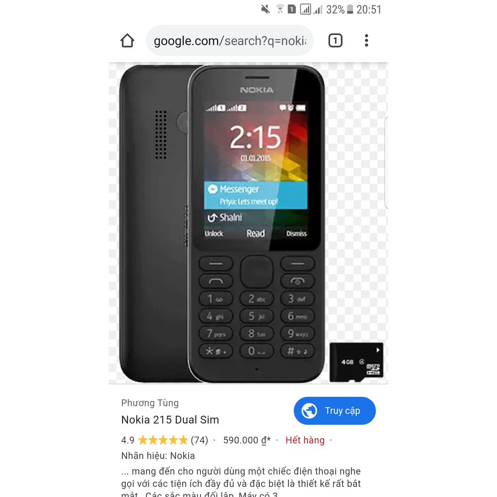 Nokia N215, hàng chính hãng công ty cũ