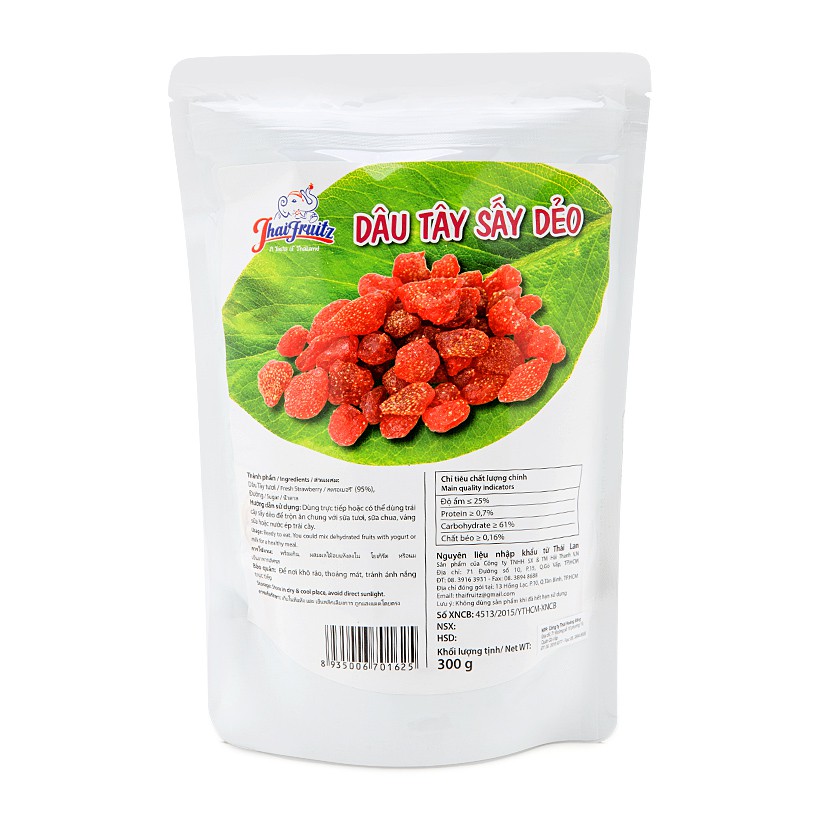 [Mã FMCGM25 - 10% ĐH 150K] Dâu tây sấy dẻo Thaifruitz 300g