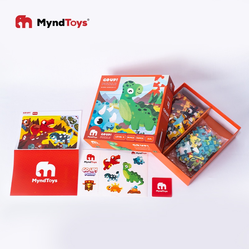 Đồ Chơi Xếp Hình MyndToys - GO UP! Puzzle - Level 4 và 4* – Dino Series (Cho Bé Từ 3.5 Tuổi)