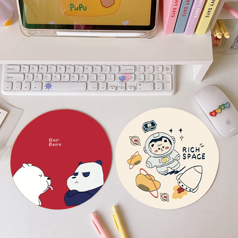 Miếng lót chuột máy tính hình tròn chống trượt kiểu dáng dễ thương