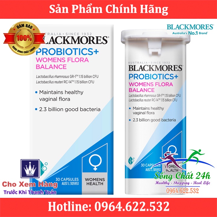 Viên Uống Phục Hồi Hệ Vi Sinh Cho Nữ Blackmores Probiotics + Women's Flora Balance Của Úc (30 Viên)