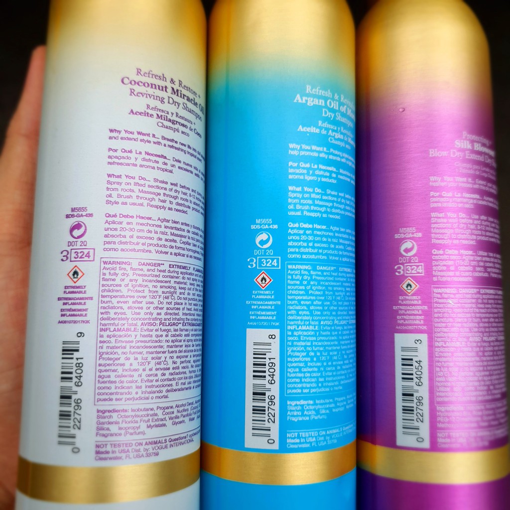 Ogx dry shampoo xịt gội đầu khô - 235ml Hàng Mỹ