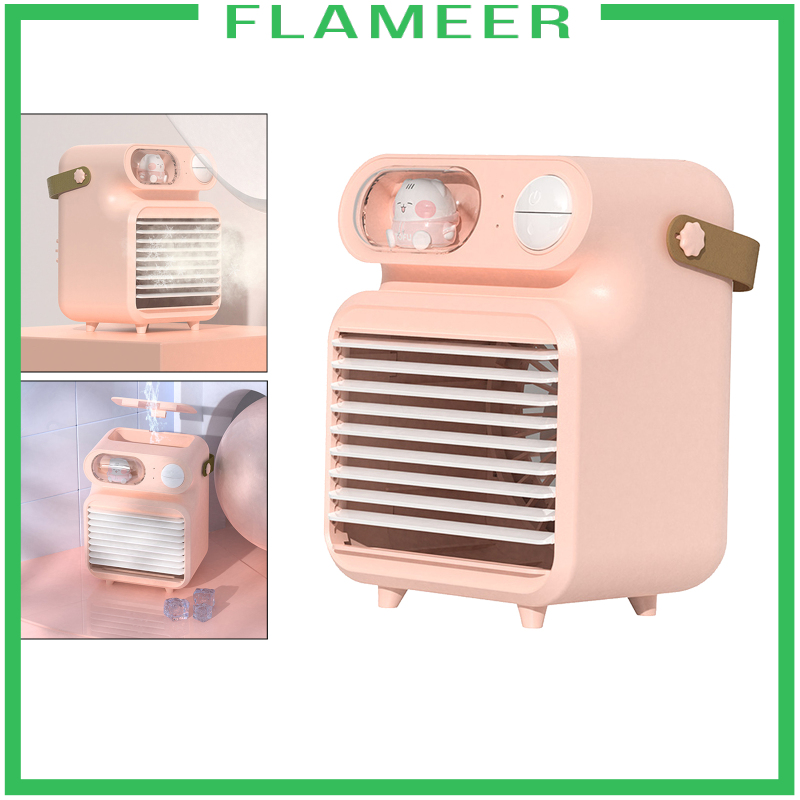 [FLAMEER]Air Conditioner Humidifier Fan 4000mAh with 150ml Ice Water Tank for Room