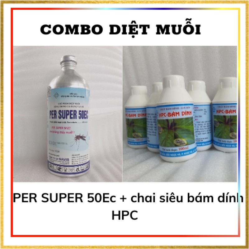 Combo chai nhôm PER SUPER 50EC (1lít) + Bám dính (100ml) .