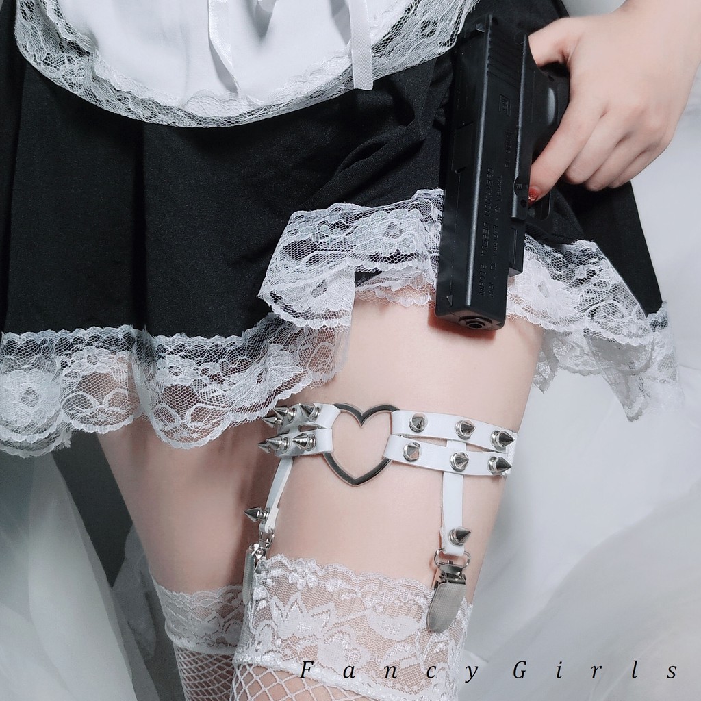 [CÓ SẴN] Dây đùi kẹp tất choker trái tim gai