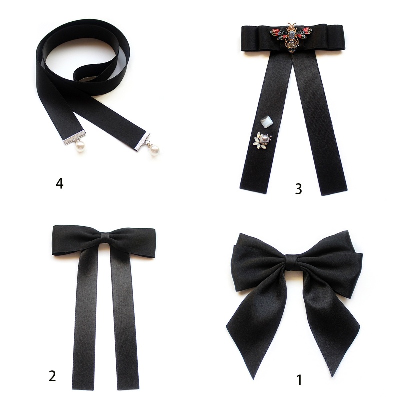 Ghim Cài Áo Hình Nơ Đính Đá Phong Cách Preppy Cho Nữ