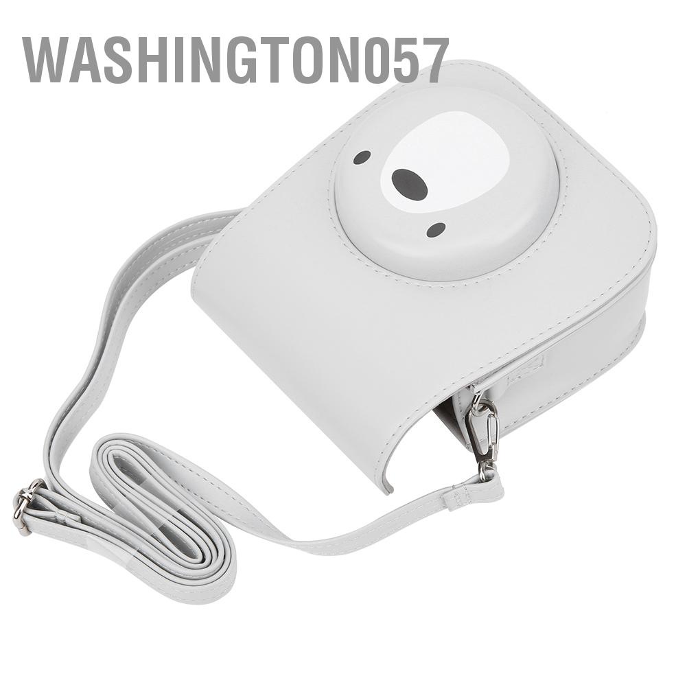 Washington057 PU Retro Camera Bag Cover Storage Pouch with Shoulder Strap for Instant mini11