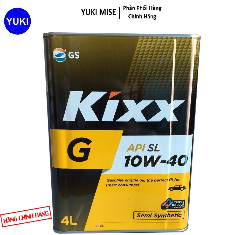 Dầu động cơ xăng Kixx G SL 10W40 4L - Thiếc YUKI MISE Phân Phối Chính Hãng💯