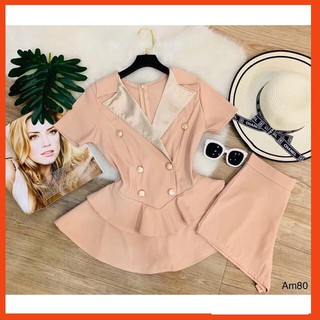 [ HOT ] Set trang phục quần short Áo vest xoè nút cực sang trọng - Set công sở | Nhập mã SUONVIP