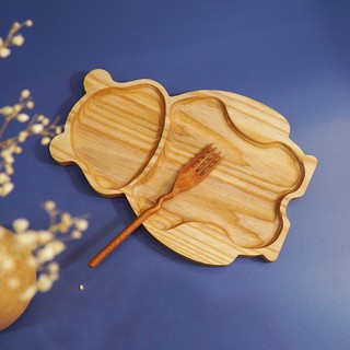 Khay gỗ trang trí hình chú gấu
