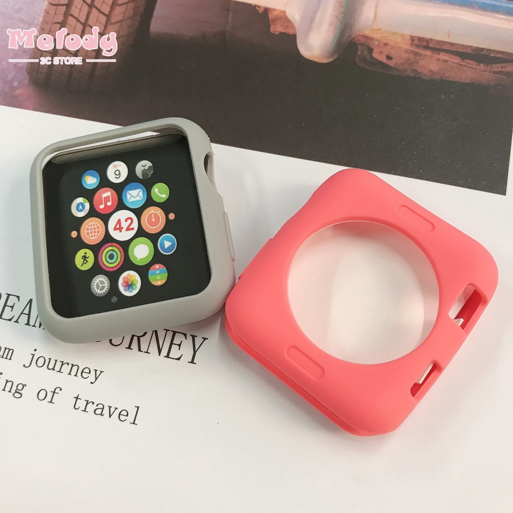 12 màu sắc của vỏ bảo vệ thạch silicon cho Apple Watch series 7/6 / SE / 5/4 iwatch 45/44/42/41/40/38mm
