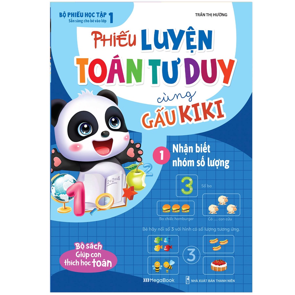 Sách Phiếu luyện toán tư duy cùng Gấu KiKi 1: Nhận biết nhóm số lượng