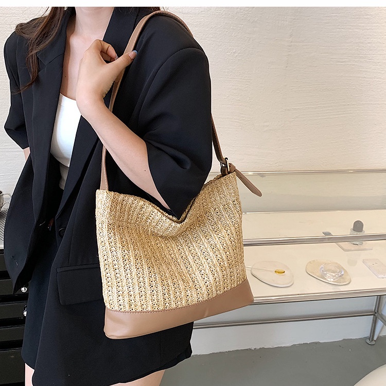 Túi Xách Bằng Rơm Kích Thước Lớn Thời Trang Dễ Phối Đồ Cho Nữ