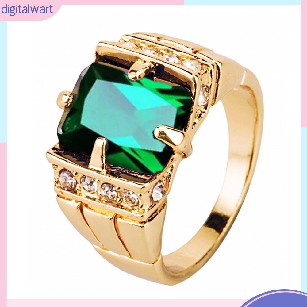 Nhẫn Mặt Vuông Đính Đá Zircon Thời Trang Sang Trọng Cho Nam