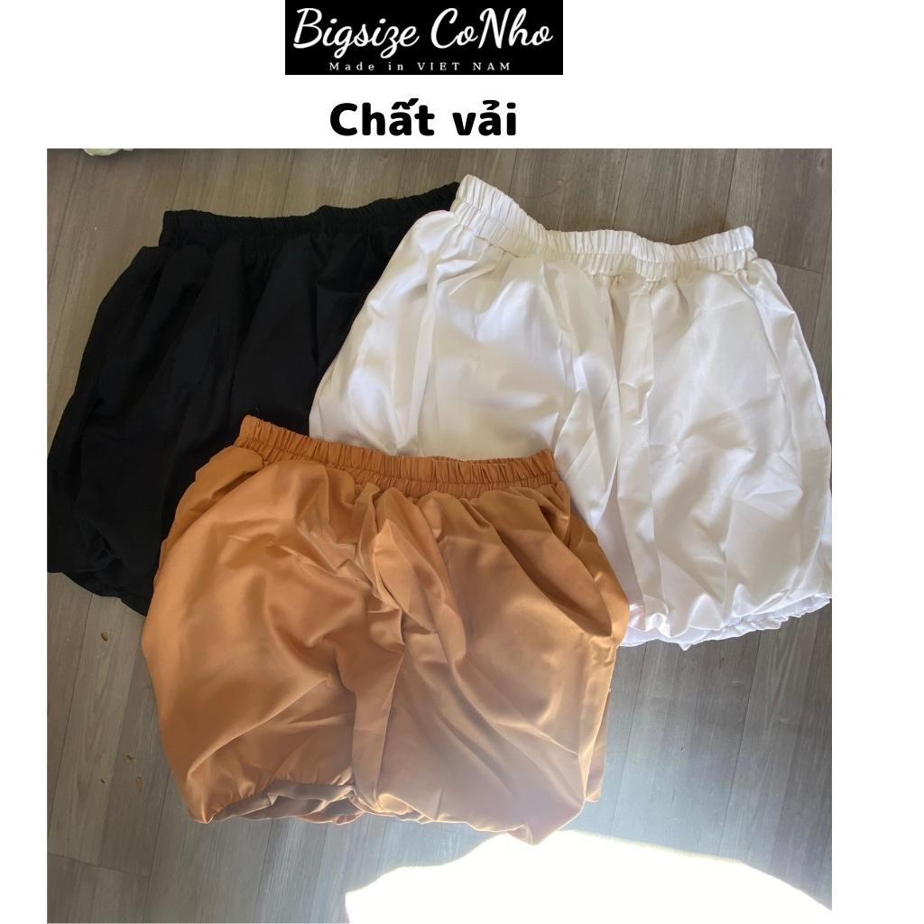 Quần đùi bigisze ống bí, Quần shorts bigsize nữ lưng cao vải kate lụa mềm QB