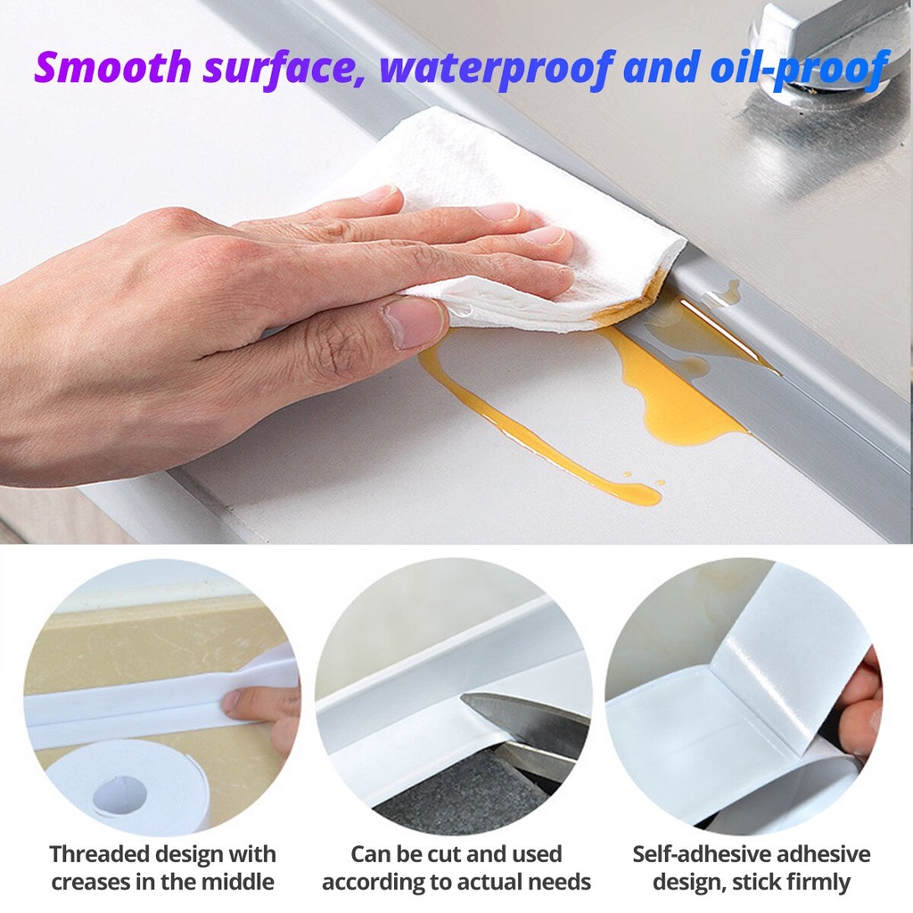 Băng keo ANKNDO bằng PVC dán viền góc tường/ cửa sổ/ sàn nhà bếp/ nhà tắm không thấm nước