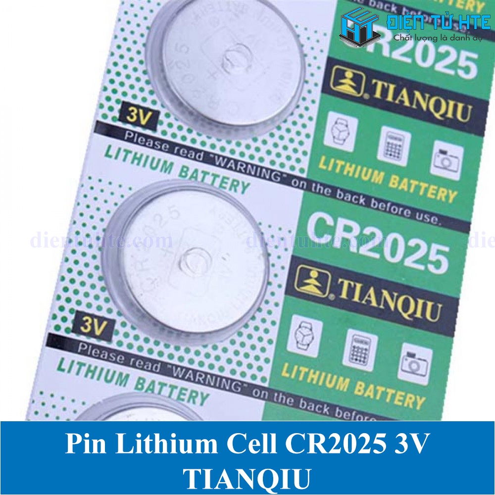 Pin Lithium Cell TIANQIU CR2025 2025 3V (Trong vỉ)