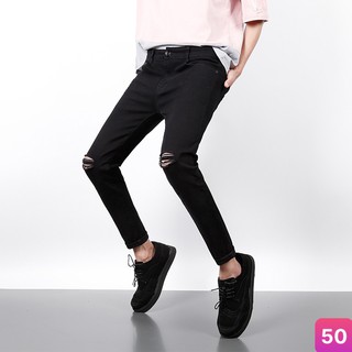 Quần jean nam đen đậm rách gối chất bò cao cấp co dãn 4 chiều, quần rin nam mới cực đẹp Hb118 Nhiều mẫu