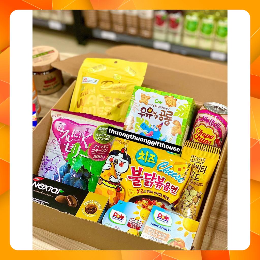 SB10- SNACK BOX- BÁNH KẸO NHẬP KHẨU 9 MÓN-HỘP QUÀ BÁNH KẸO NHẬP KHẨU