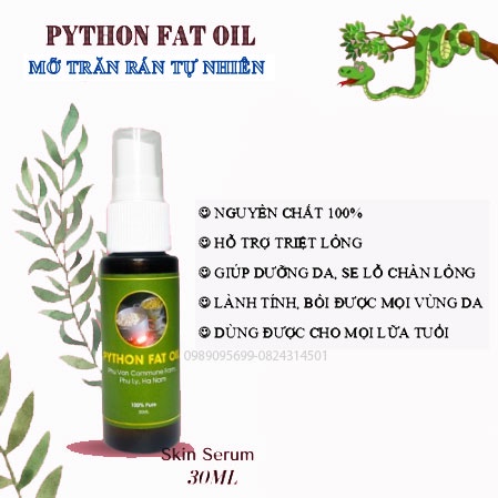 Mỡ trăn nguyên chất triệt lông, tẩy lông, làm mờ thâm sẹo, bỏng, rạn da 30ml