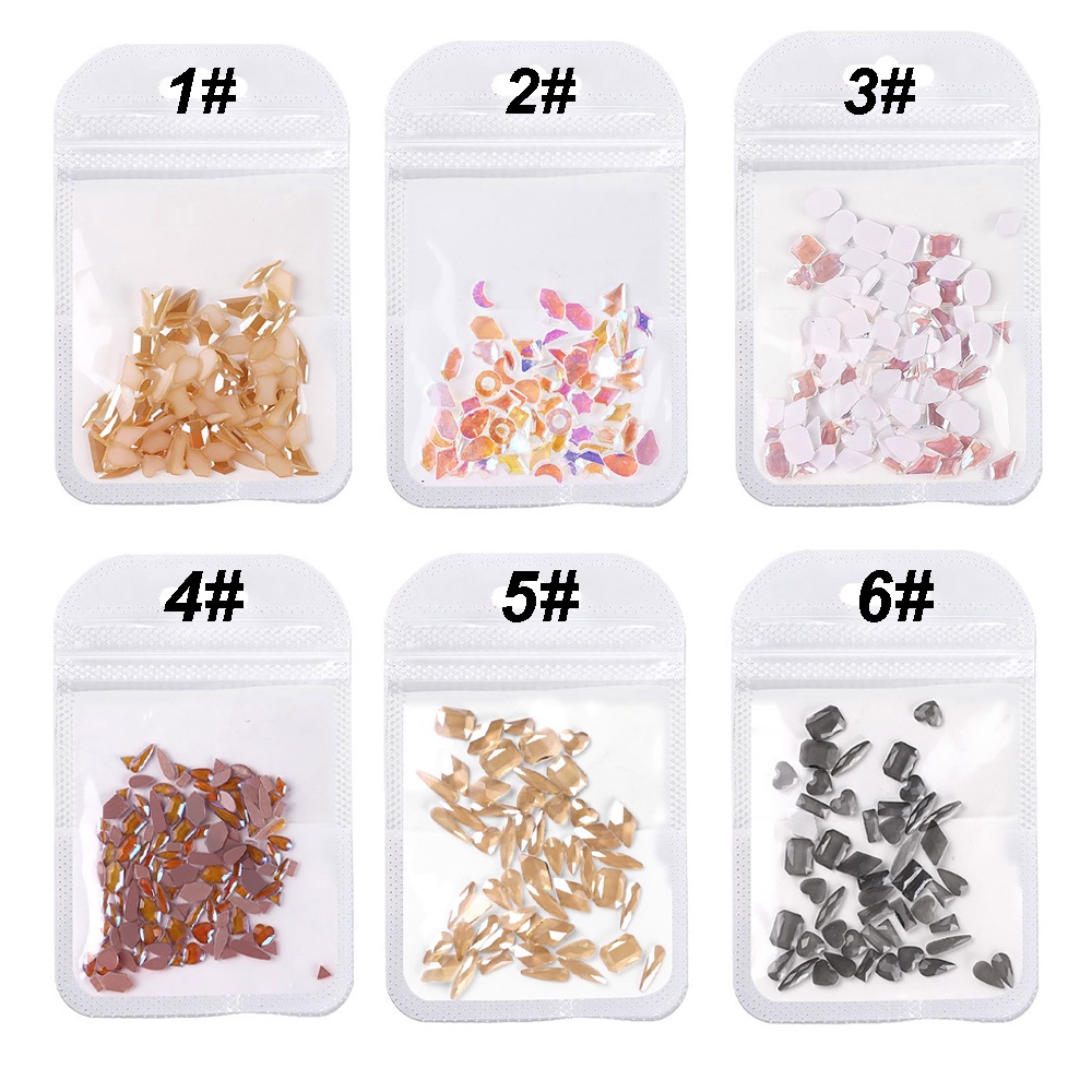 [Hàng mới về] Bộ 50 hạt đá 3D long lanh dùng để trang trí móng tay nghệ thuật