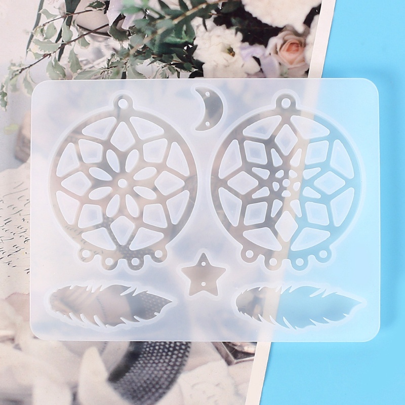 Khuôn đúc hình dream catcher làm các trang sức DIY bằng nhựa resin