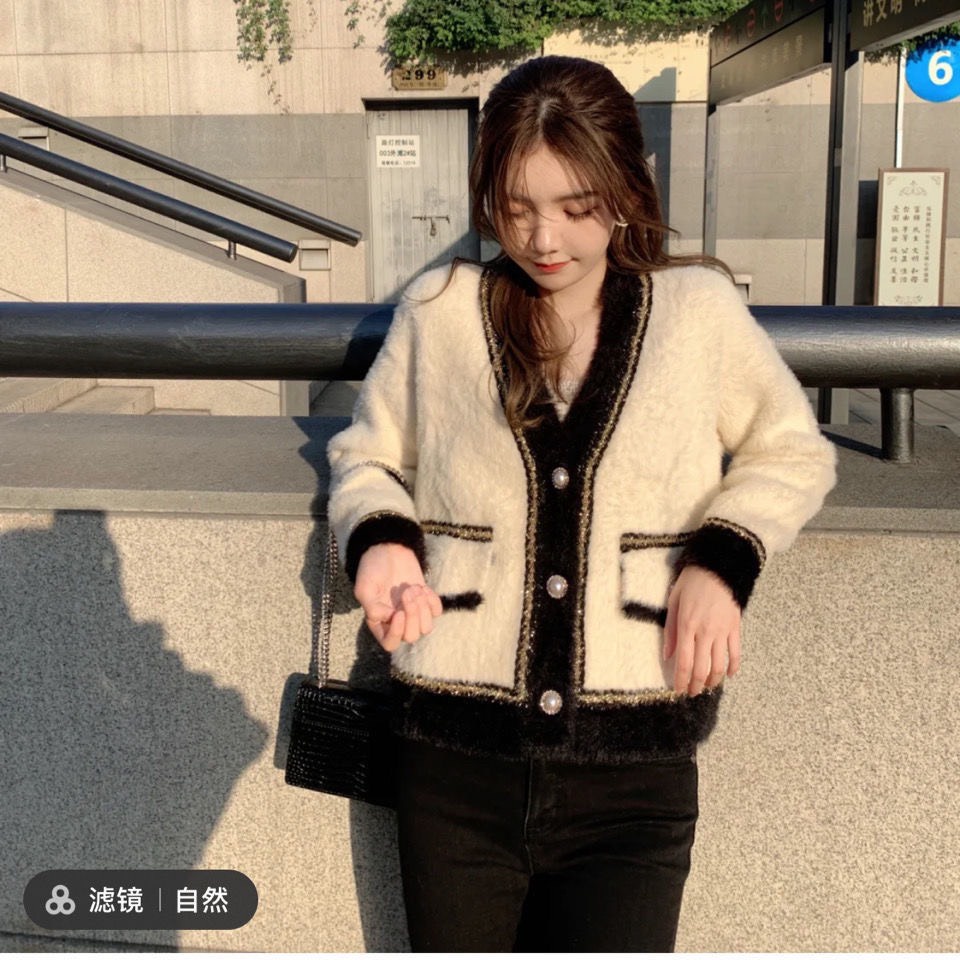 Áo khoác cardigan nhung sang chảnh Hàn Quốc