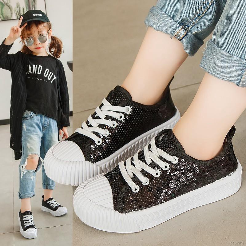 Giày Sneaker Đính Kim Sa Lấp Lánh Cho Bé