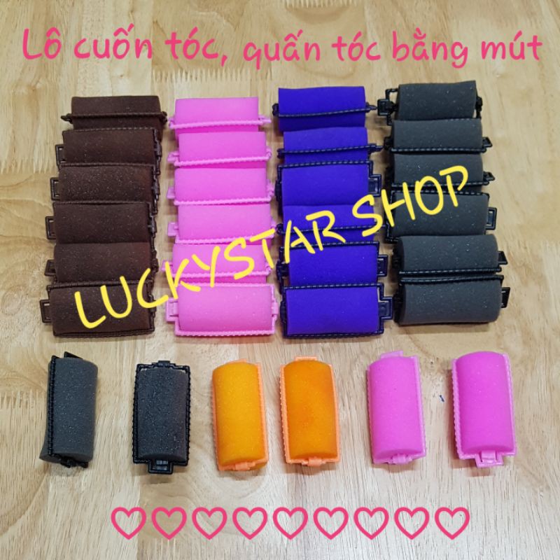 ☆ Lô Cuốn Tóc / Lô Quấn Tóc bằng mút nhiều màu sắc tươi sáng, dể cuốn giúp tóc uốn lượn tự nhiên,, xinh xắn.