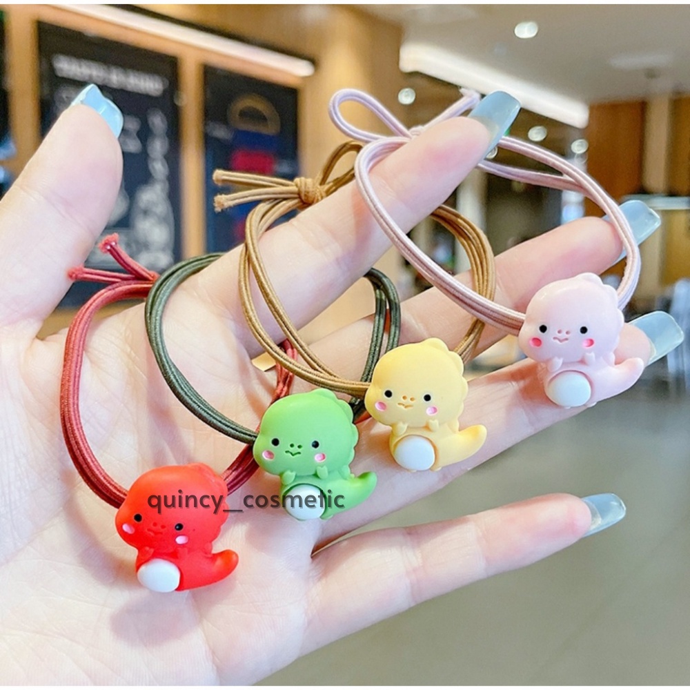 Dây Cột Tóc Co Dãn Hình Khủng Long Đáng Yêu, Dễ Thương Nhiều Màu - QUINCY COSMETIC