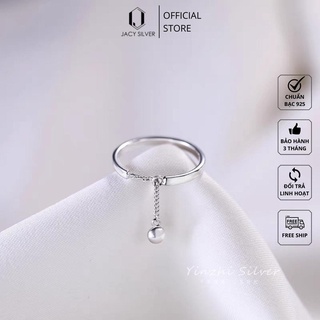 Nhẫn bạc 925 mix dây xích, nhẫn bạc ý cho nữ jacy silver nn1019