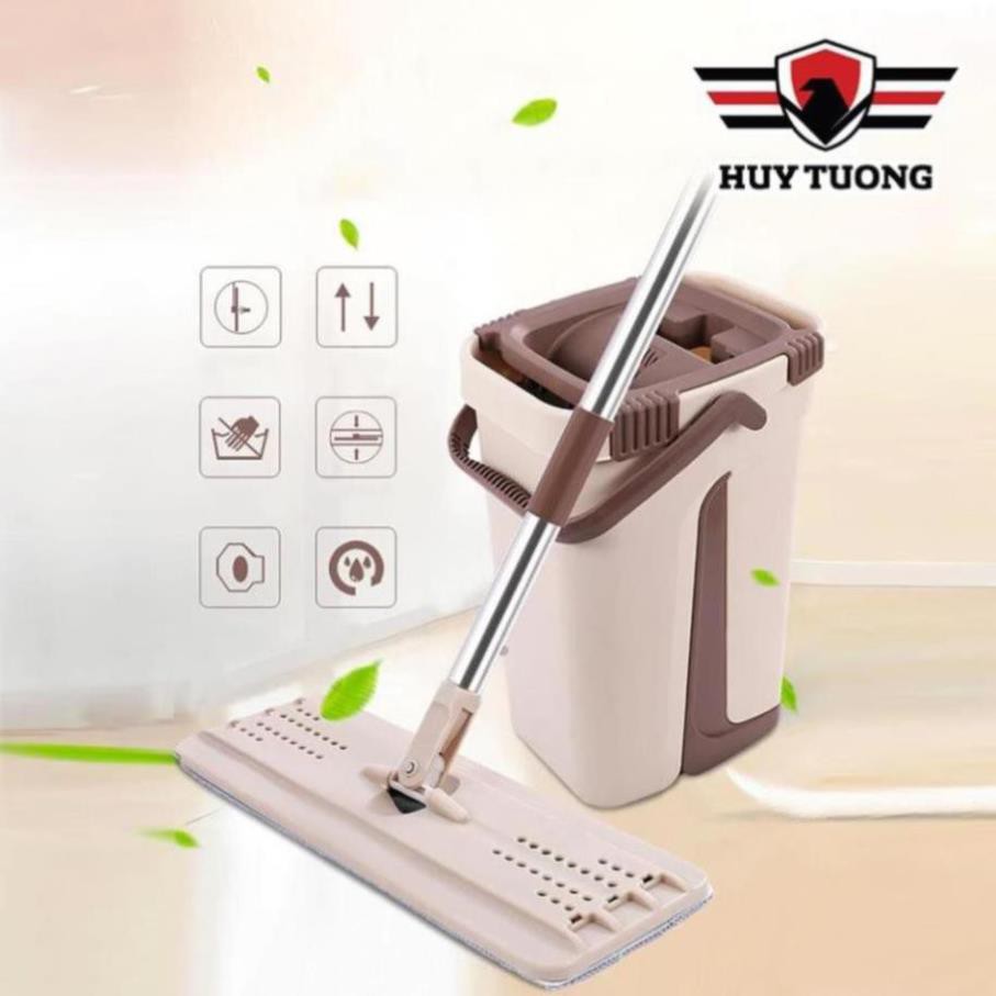 Bộ Cây Lau Nhà, Chổi Lau Nhà Tự Vắt Thông Minh Tặng Kèm 2 Bông Lau