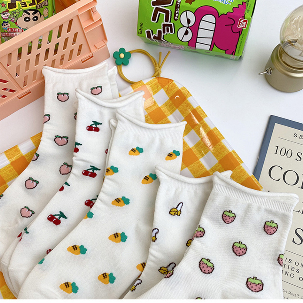 1 Đôi Tất Cotton Màu Trắng Hình Trái Cây Dễ Thương Cho Nữ | BigBuy360 - bigbuy360.vn