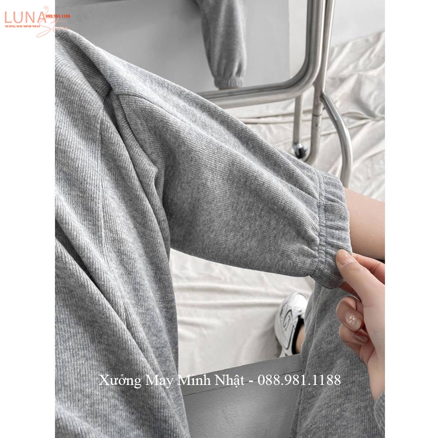 Quần Jogger nỉ nữ thun trơn bo ống gấu ống rộng cạp chun Unisex dáng Ullzang vải da cá dày mềm ấm mặc thể thao ở nhà đẹp