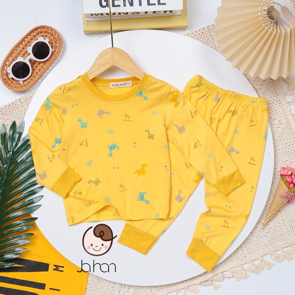 [SALE] Bộ Quần Áo Bé Gái, Bé Trai Minky Mom Hoạ Tiết Mây Hồng, Bộ Dài Tay Thun Lạnh Cho Bé Mặc Nhà Thu Đông MKMTD2212