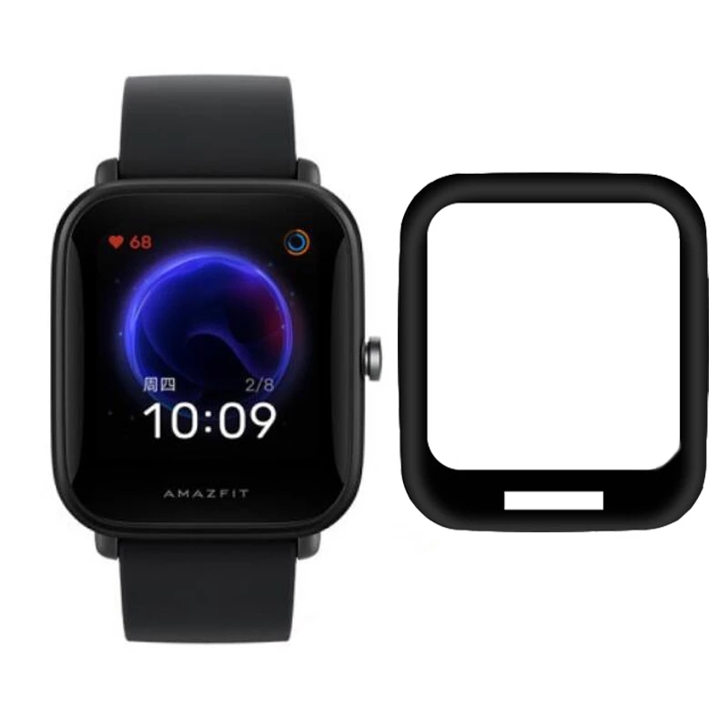 Miếng dán sợi thủy tinh mềm bảo vệ toàn màn hình cho đồng hồ Xiaomi Huami Amazfit Bip U / Pop / Bip U Pro / Pop Pro