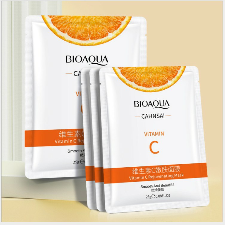 Mặt nạ Bioaqua Vitamin C - Mặt nạ Dưỡng Trắng, Cấp Ẩm, Thải Độc da