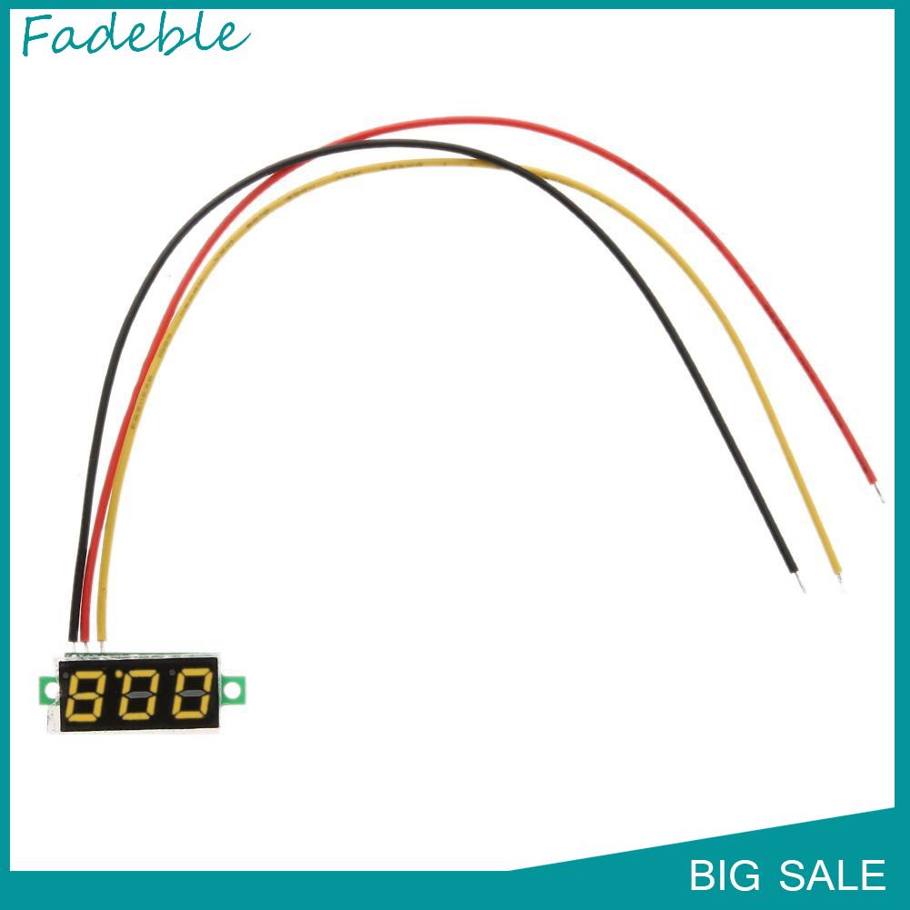 Vôn kế mini hiển thị màn hình LED DC 0 100V với 3 dây