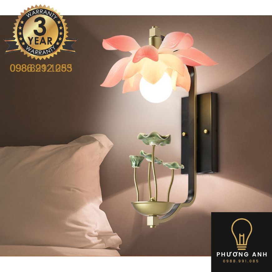 Đèn treo tường hoa sen, kích thước 27x46cm, trang trí nội thất phòng khách phòng ngủ, sang trọng hiện đại