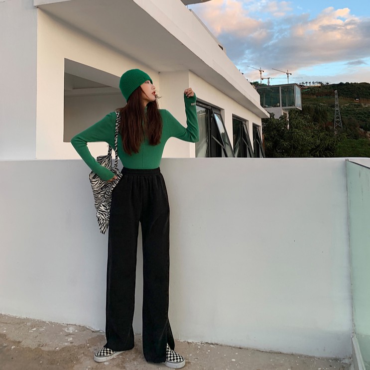 Quần Thể Thao Xiaozhainv Lưng Cao Xẻ Ống Phong Cách Hàn Quốc Dành Cho Nữ | BigBuy360 - bigbuy360.vn