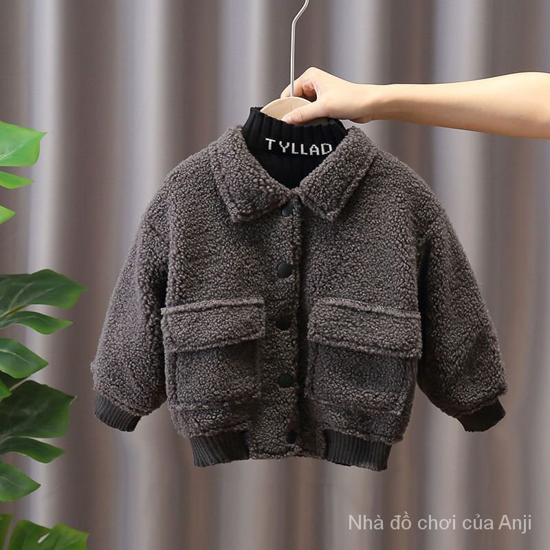 Winter Handsome Baby Boys Baby Sheepskin Jacket Winter Children