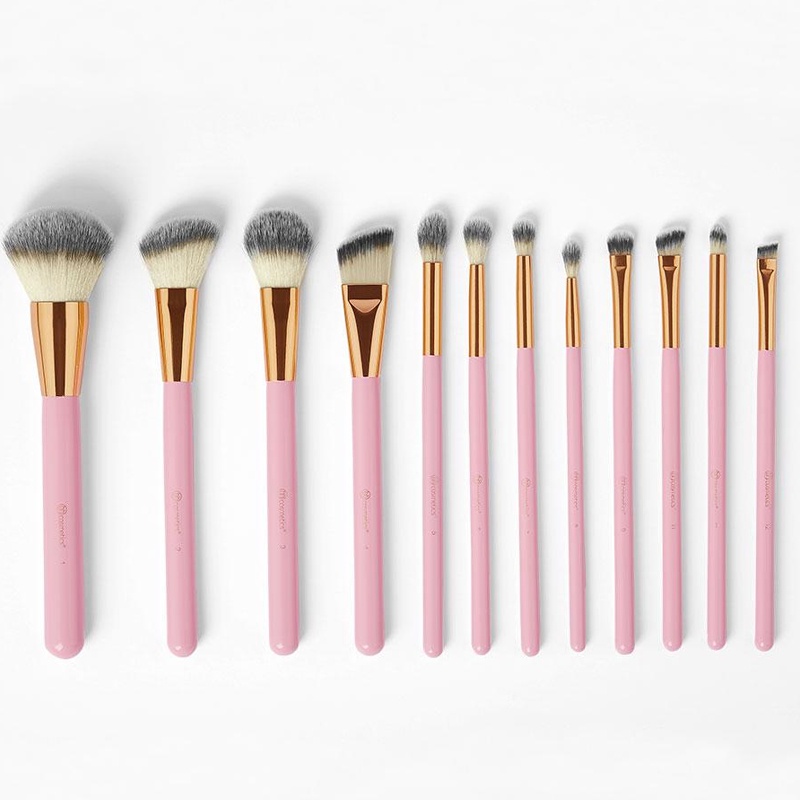 Bộ cọ BH Cosmetics Pink Studded Elegance 12 Piece Brush Set With Holder