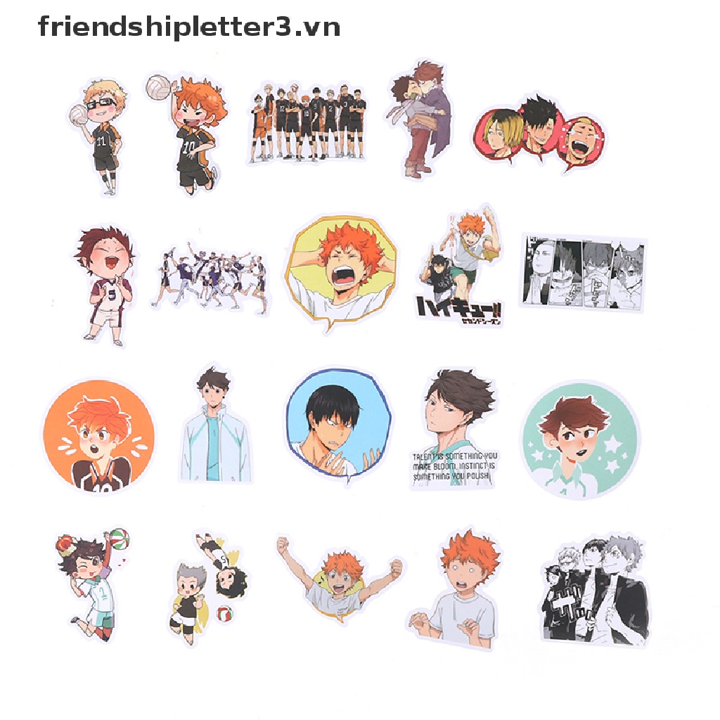 Bộ 50 Miếng Dán anime Haikyuu Chống Thấm Nước Trang Trí Ván Trượt laptop