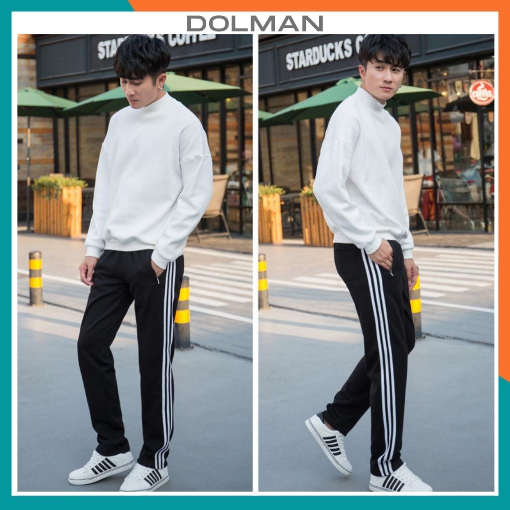 Quần thể thao nam nữ 3 sọc vải thun poly 2 da mịn co giãn DOLMAN QDN03