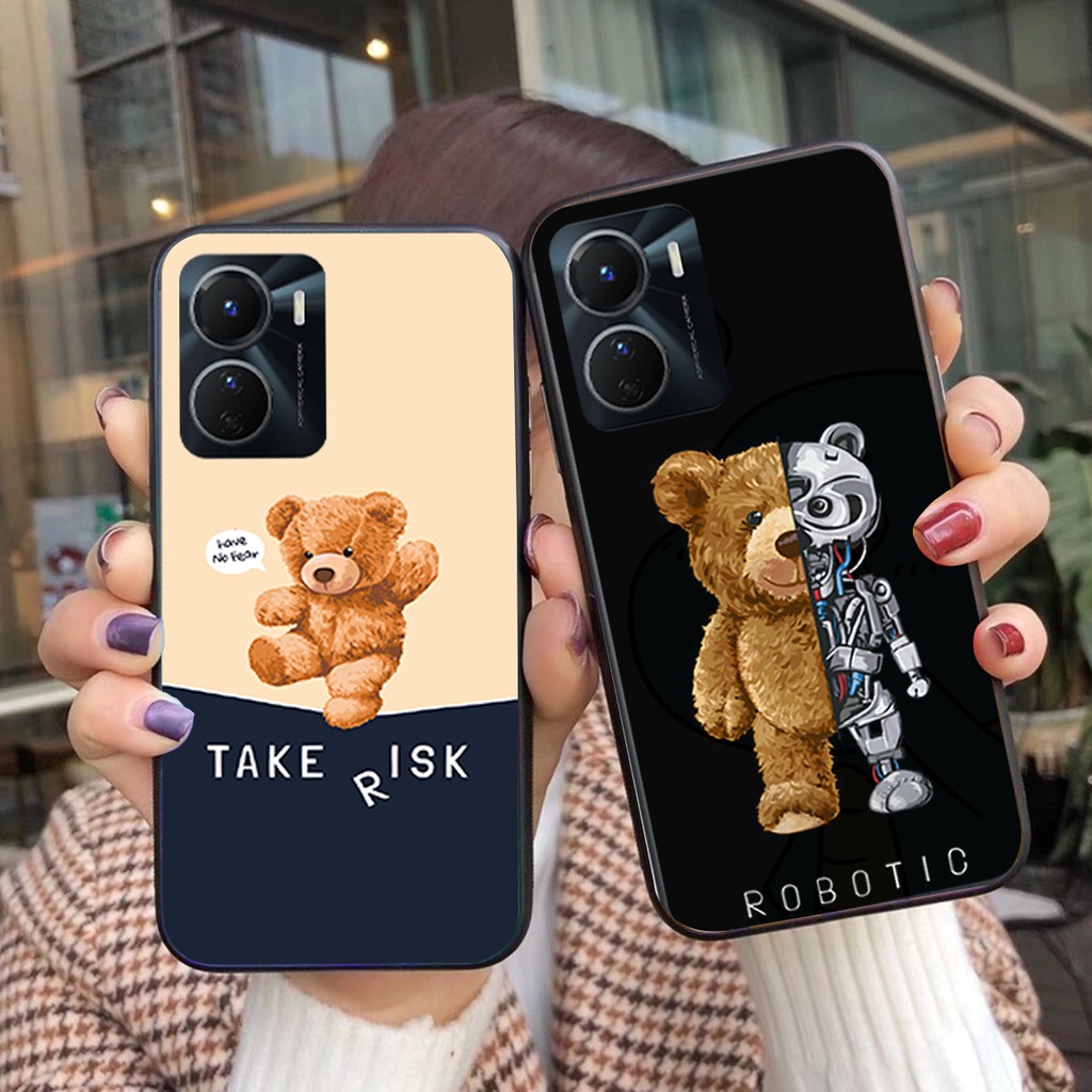 Ốp lưng Vivo Y16 4G - Vivo Y22S - Vivo T1 5G gấu cute cực bền gấu xanh đáng yêu