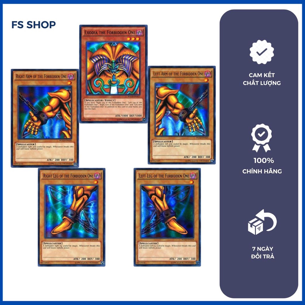 Thẻ bài yugioh chính hãng  Set Thần Sức Mạnh bị Xích  Exodia