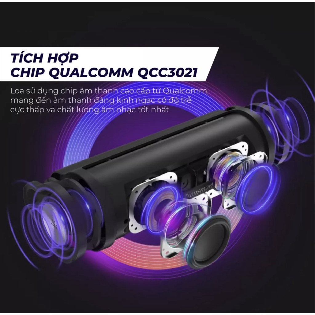 KÈM TÚI - Loa Bluetooth 5.0 Tronsmart Force 2 - Chống Nước IPX7, Công Suất 30W, Chip Qualcomm QCC3021 - Hàng Chính Hãng