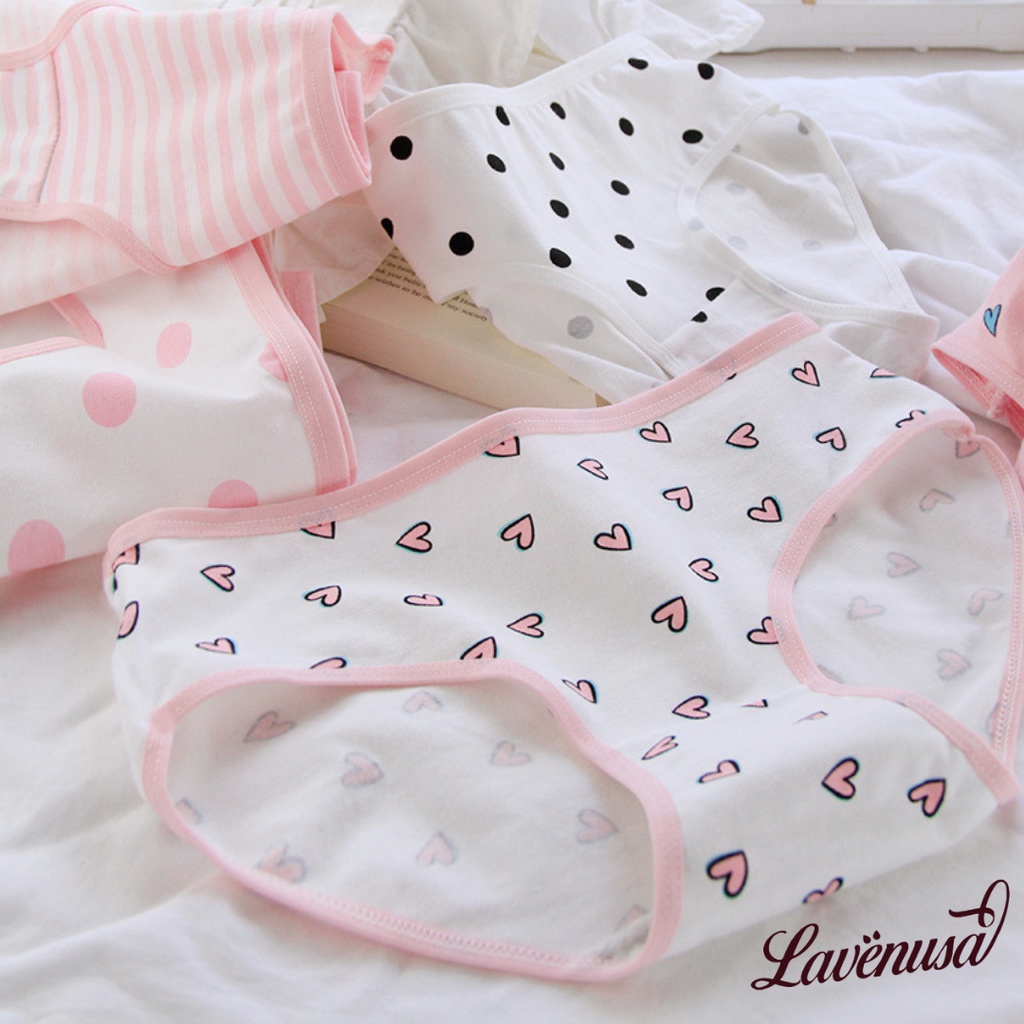 Quần lót cotton cao cấp hình trái tim đáng yêu dành cho nữ LAVENUSA QL73